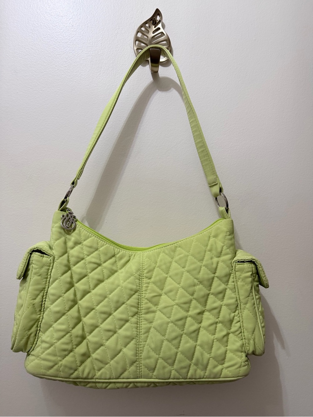 Vera Bradley Neon Brat Lime Green Quilted Shoulder Bag Purse Bratz Prep Boho